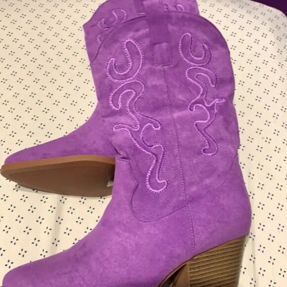 Women Chunky heel midcalf boots, cowboy boots - Picture 12 of 12